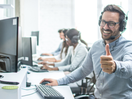 Funcionários felizes