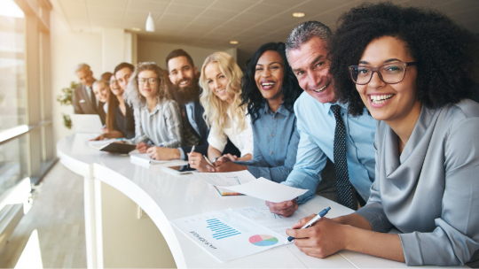 Funcionários felizes